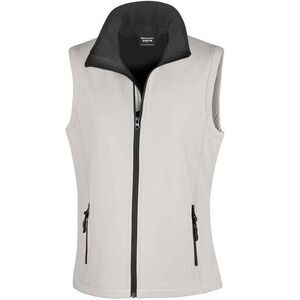 Result Womens/Ladies Core Printable Soft Shell Bodywarmer / White/Black